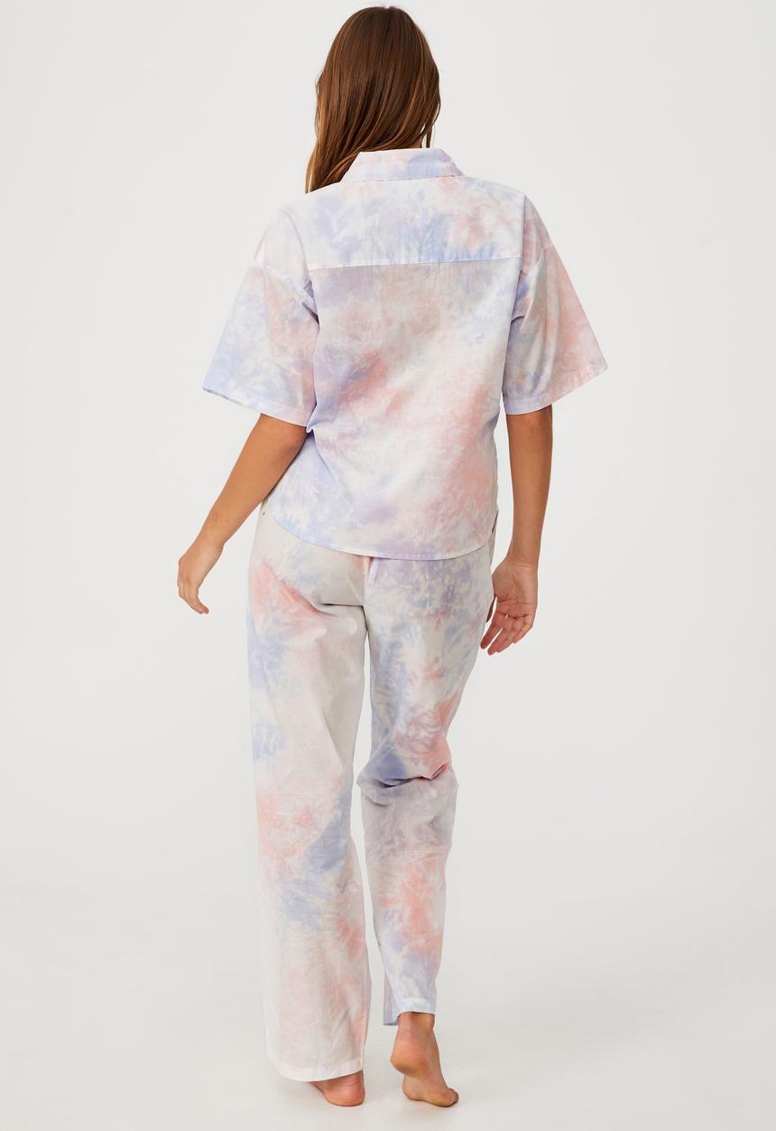Cotton On - Bed time woven set - multi tie dye