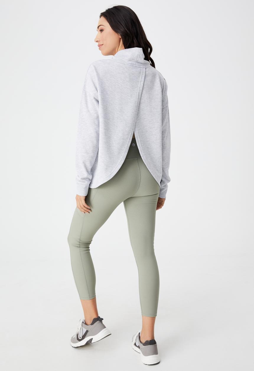 Cotton On - Maternity rib pocket 7/8 tight - green haze rib