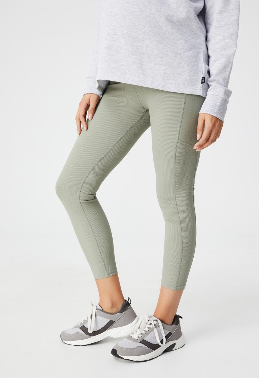 Cotton On - Maternity rib pocket 7/8 tight - green haze rib