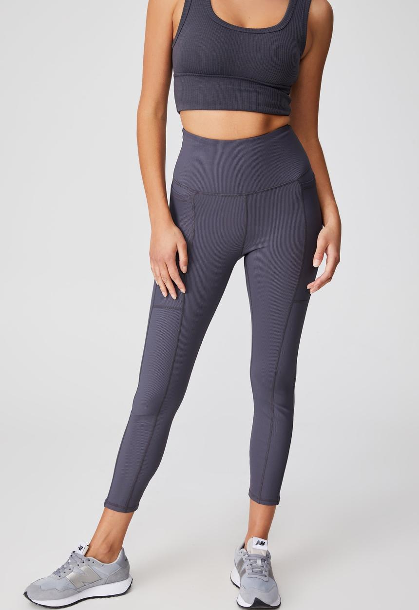 Cotton On - Rib pocket 7/8 tight - pewter grey