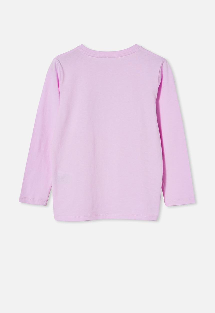 Cotton On - Stevie long sleeve embellished tee - pale violet/ patchwork rainbow