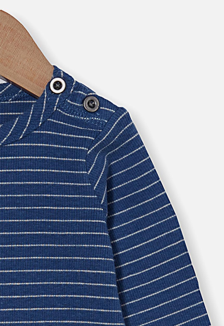 Cotton On - David long sleeve top - petty blue/rainy day