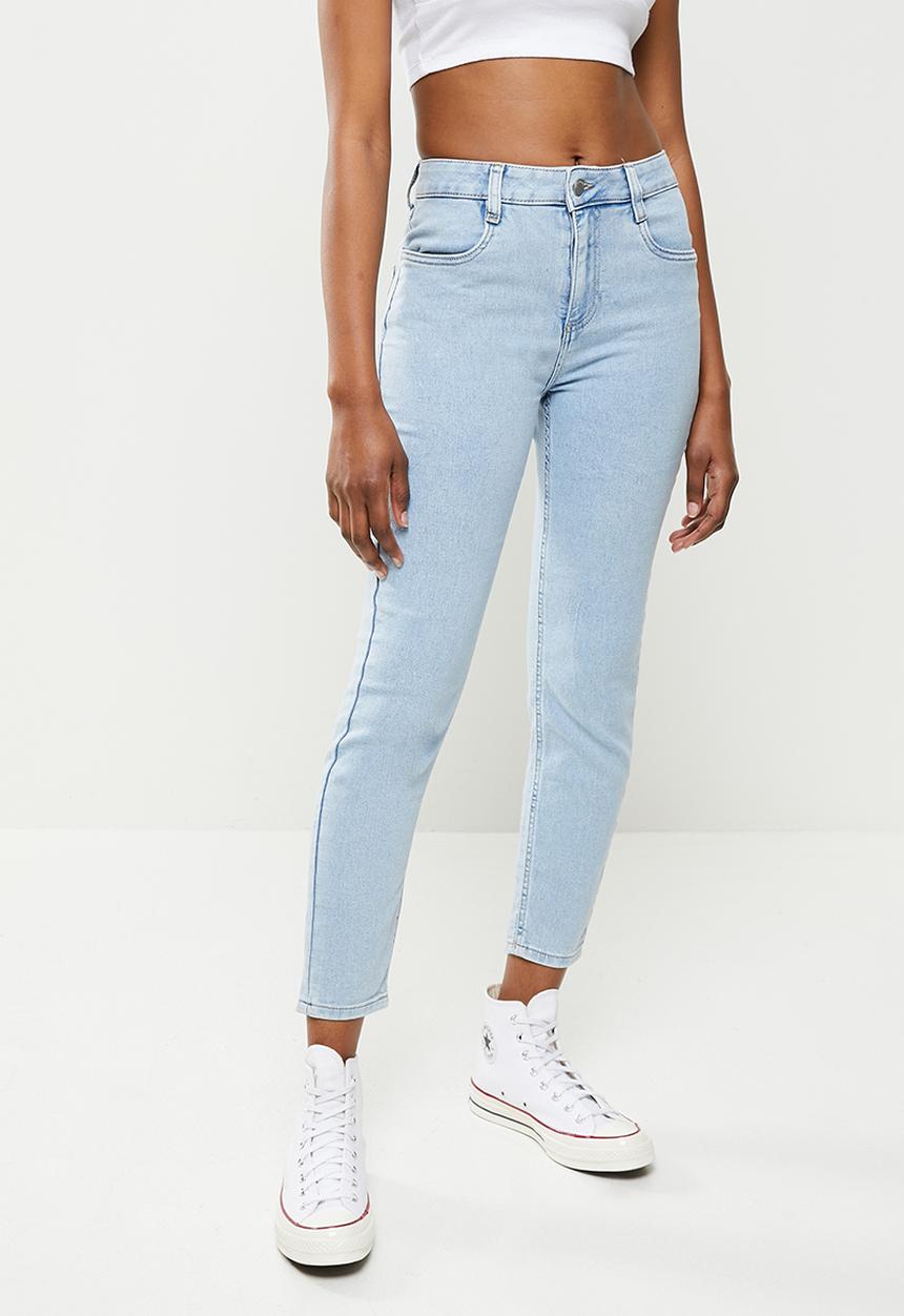 Cotton On - Mid rise cropped super stretch - lennox blue pockets