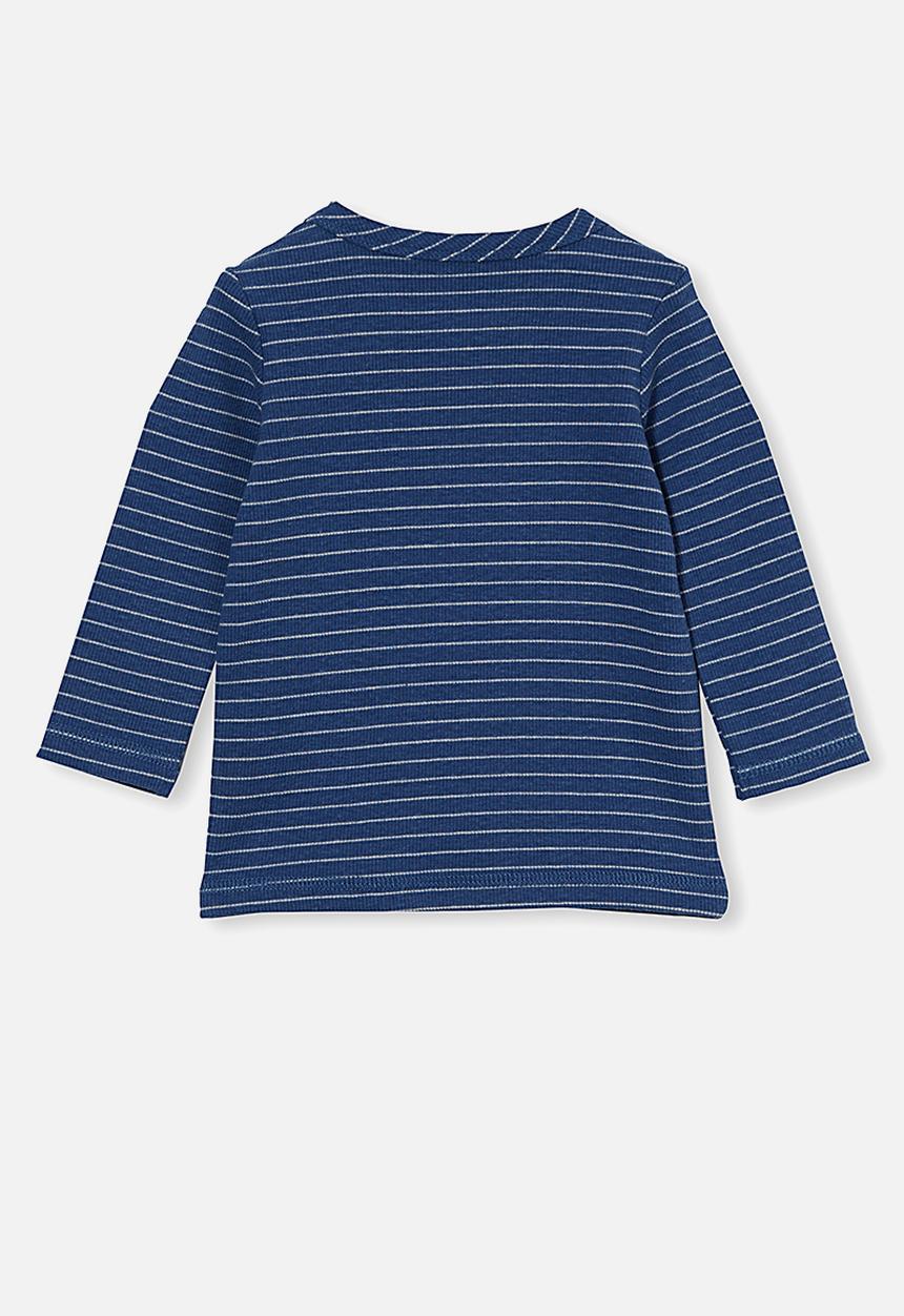 Cotton On - David long sleeve top - petty blue/rainy day