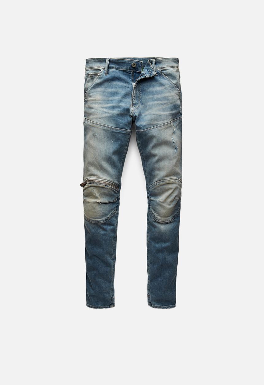 G-STAR - 5620 3d zip knee skinny - antic faded monaco blue destroyed