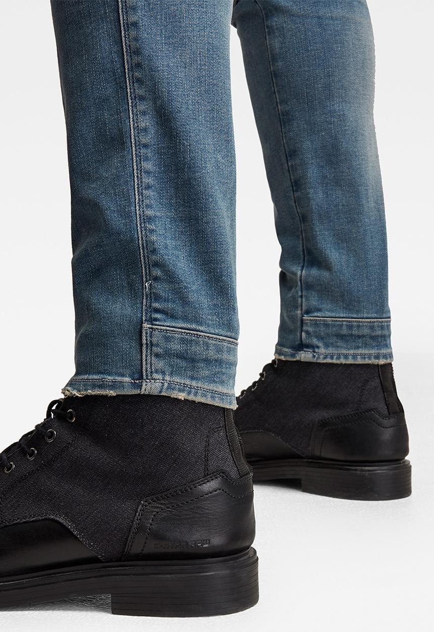 G-STAR - 5620 3d zip knee skinny - antic faded monaco blue destroyed