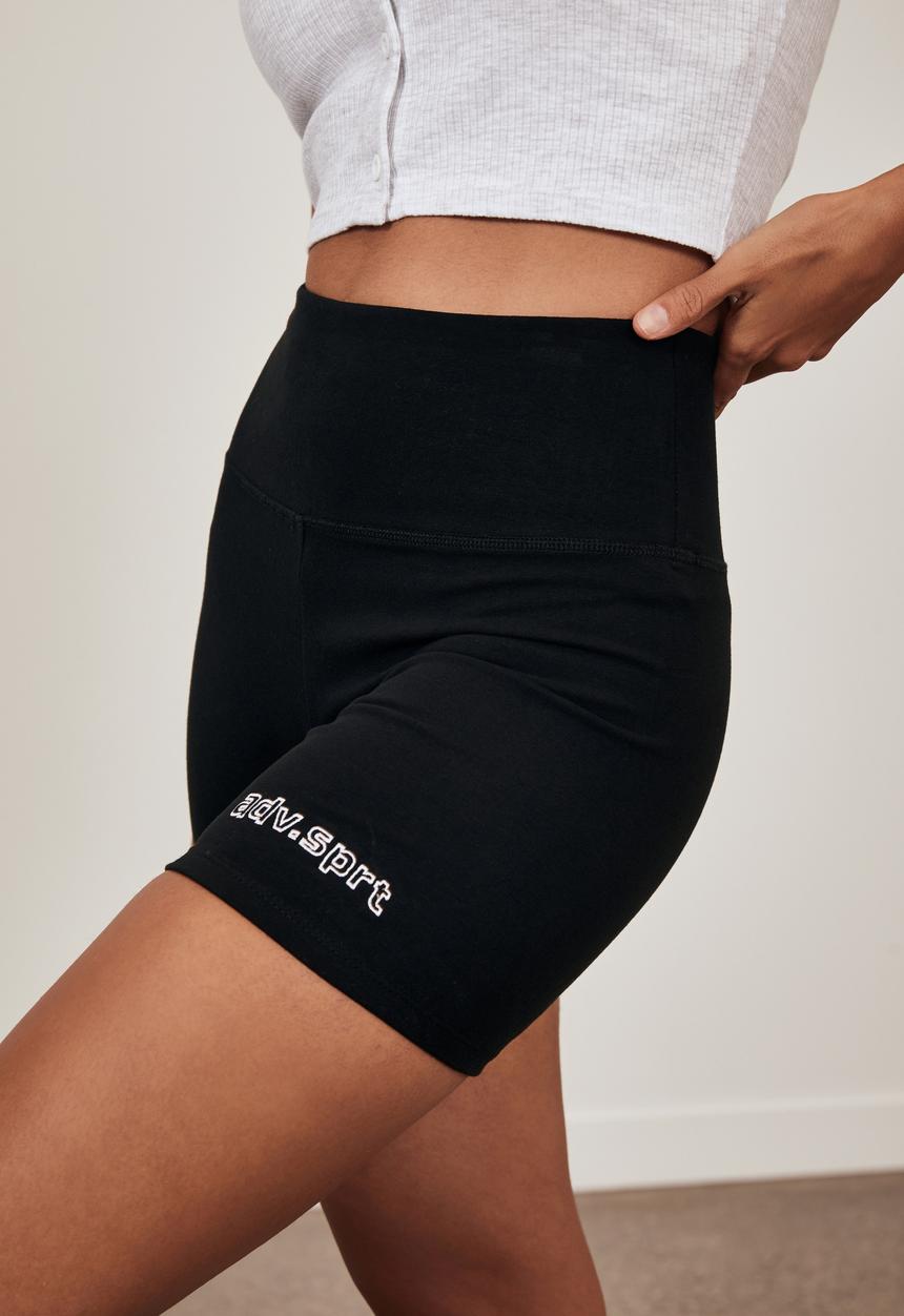 Factorie - Cheeky high waisted printed bike short - black