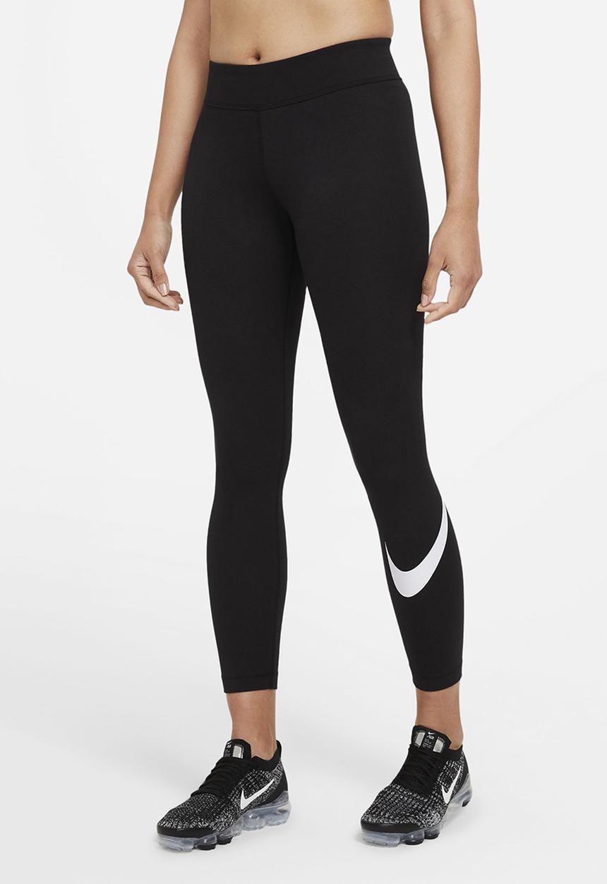 Nike - Nike sportswear eessntial gx mr legging swsh - black/white