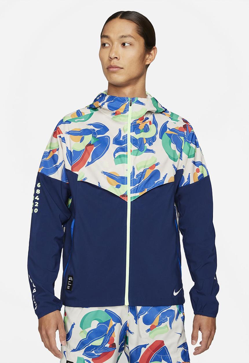 Nike - M nk windrunner jkt artist - desert sand/blue void/reflective silver