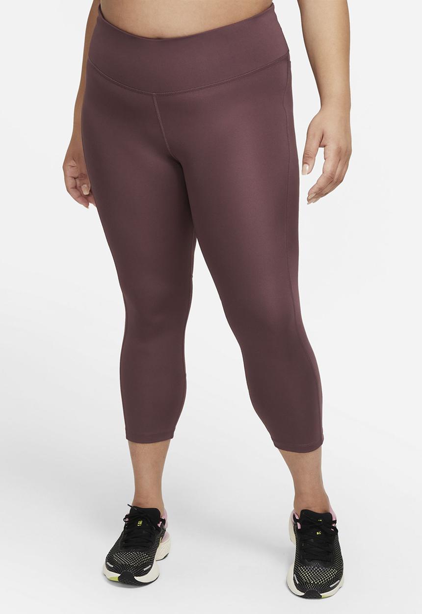 Nike - Nike df fast crop leggings - dark wine/reflective silver