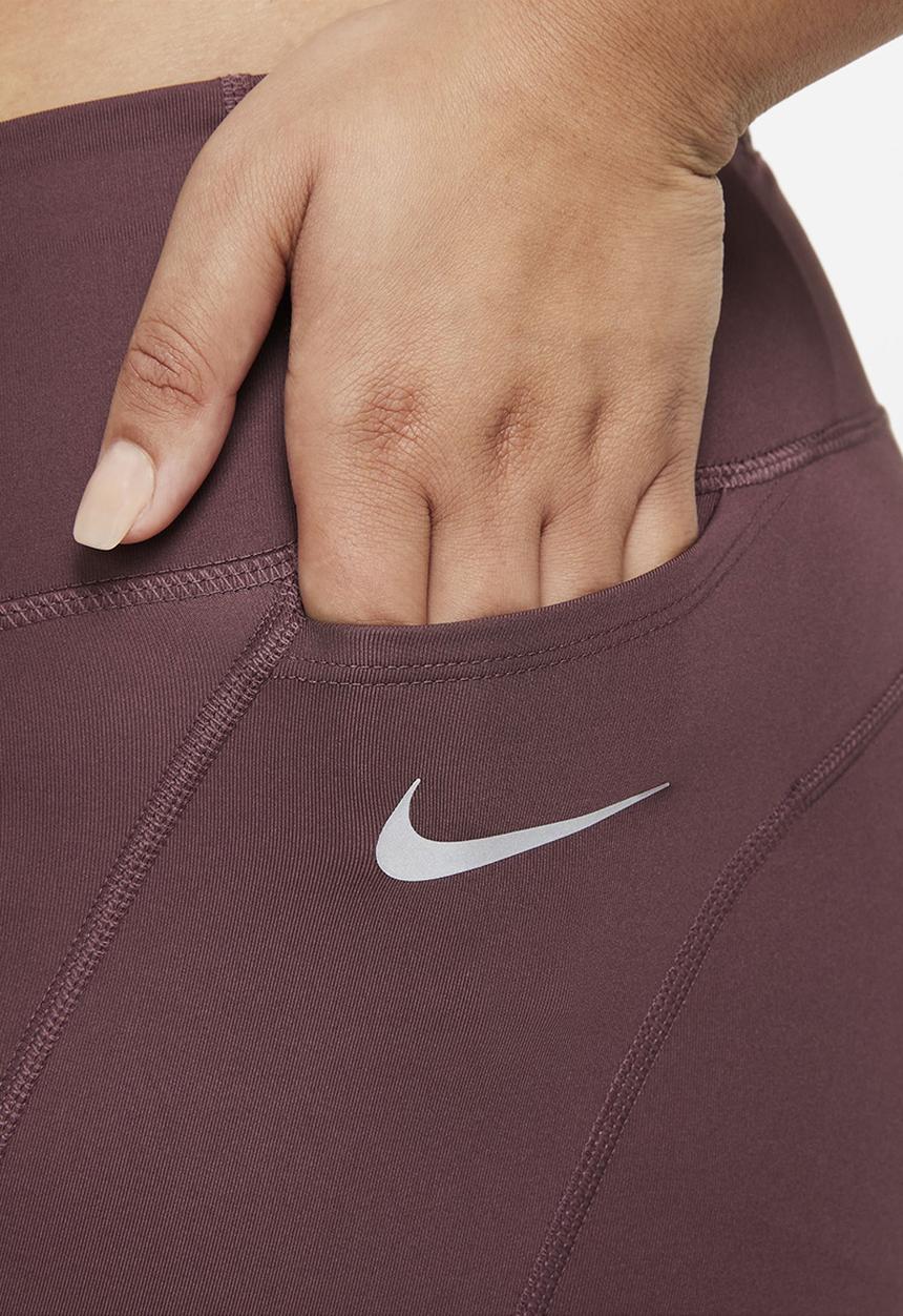 Nike - Nike df fast crop leggings - dark wine/reflective silver