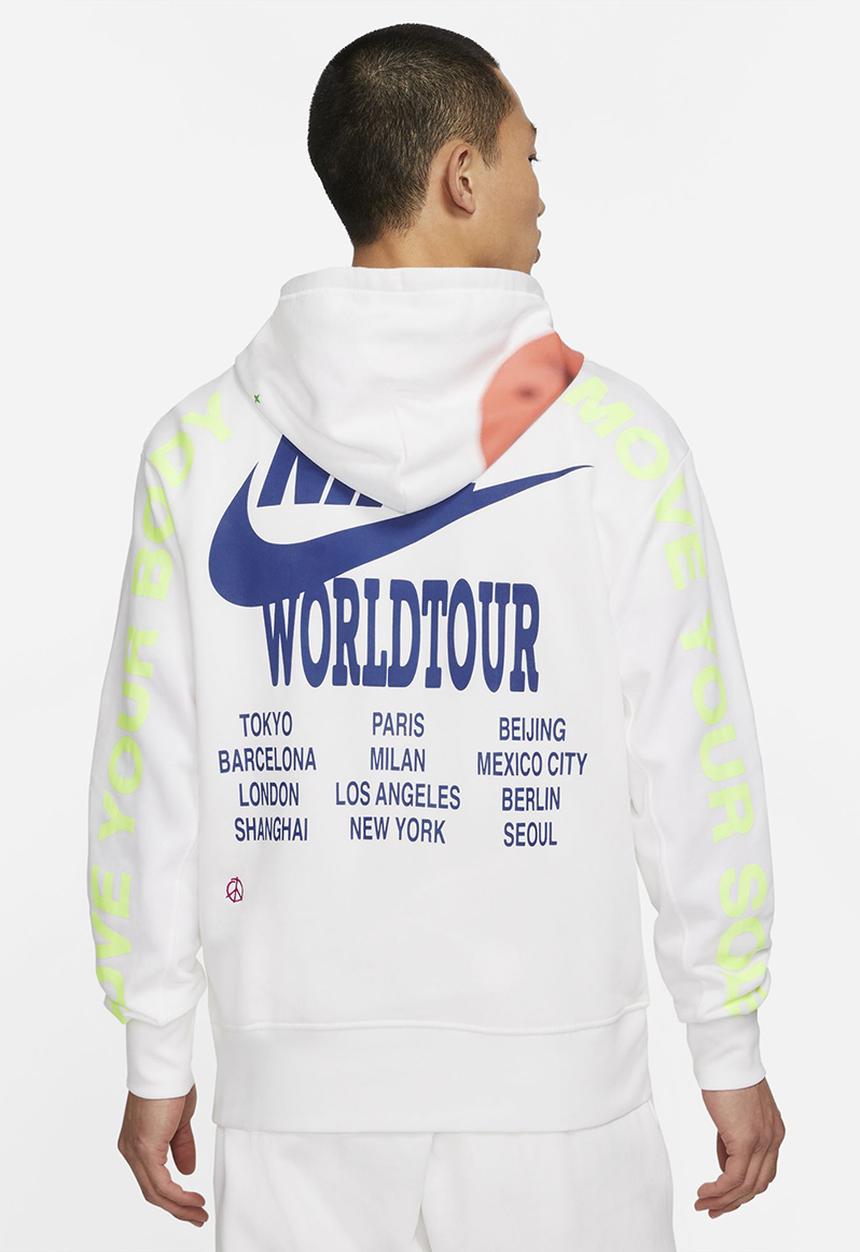 Nike - M nsw po ft hoodie world tour - white