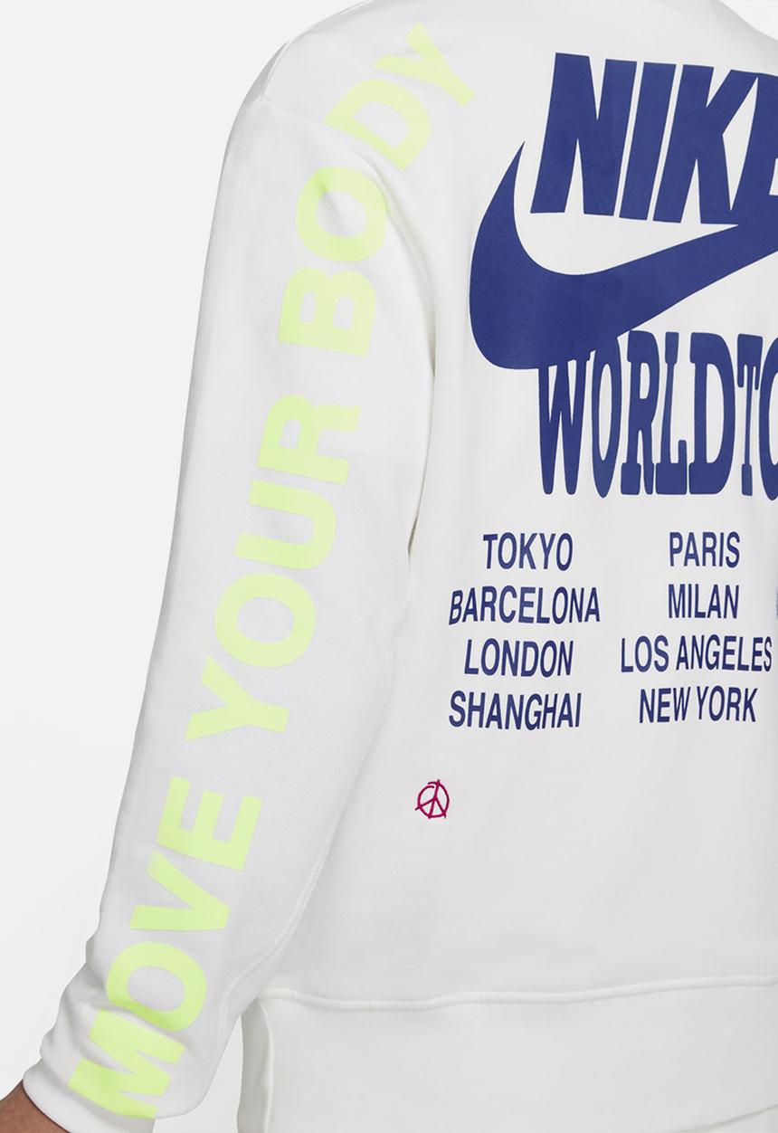 Nike - M nsw po ft hoodie world tour - white