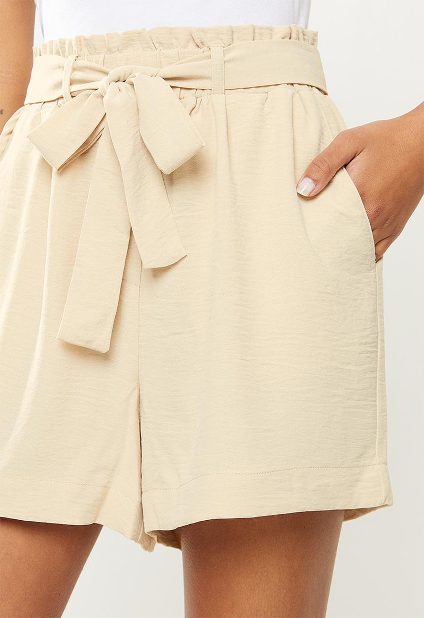 ONLY - Lavender paperbag shorts - pumice stone
