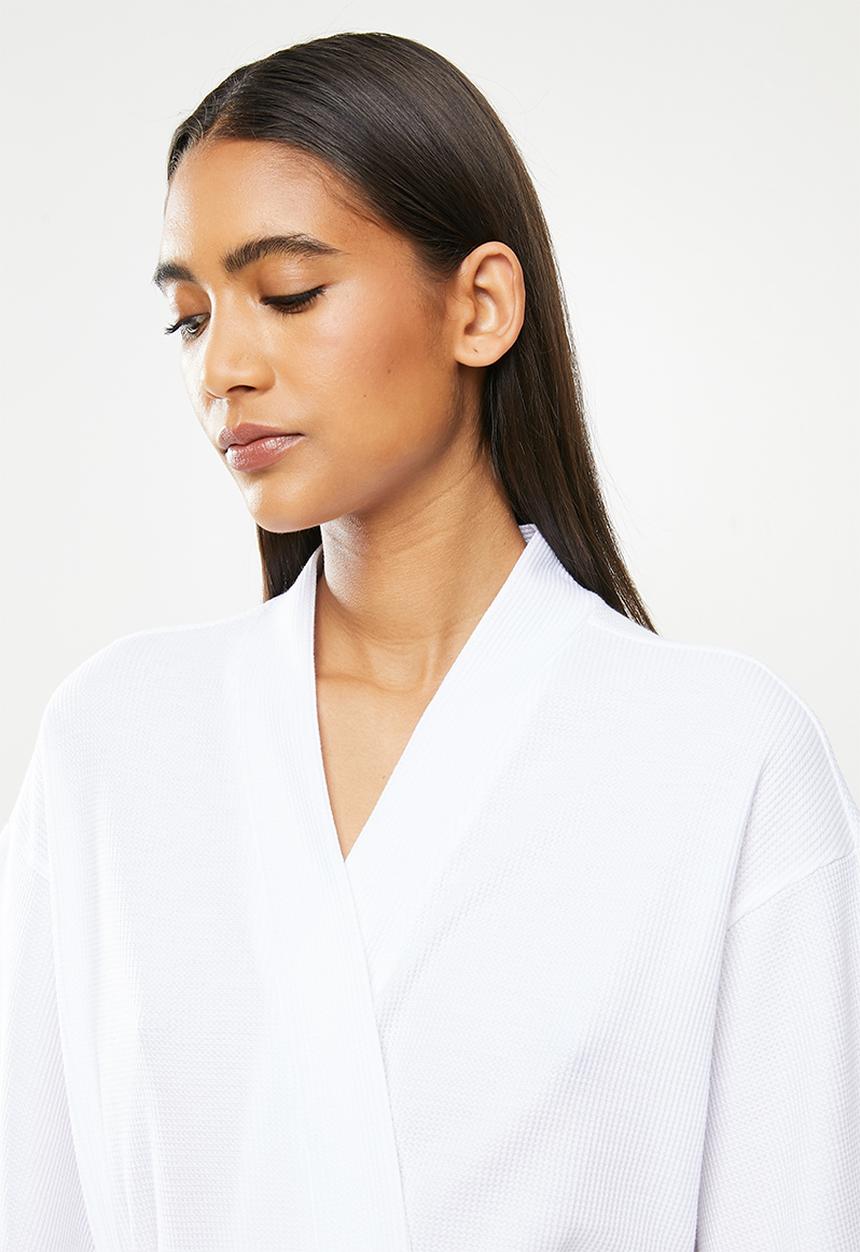 Superbalist - Waffle knit robe - white