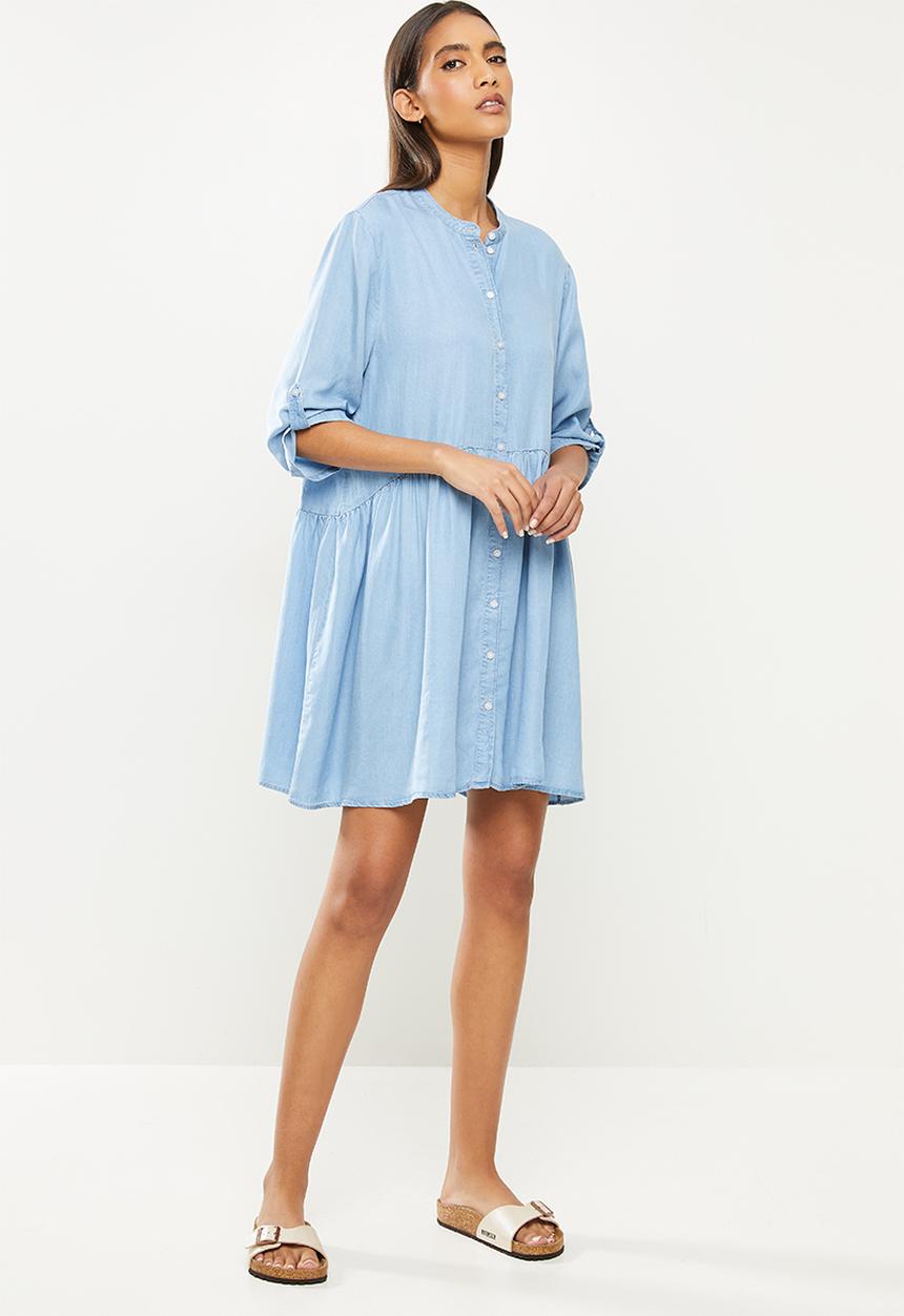 Jacqueline de Yong - Olivia 3/4 short dress - light blue denim