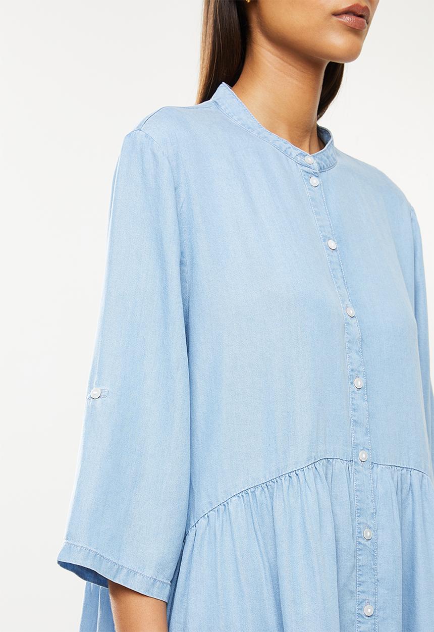 Jacqueline de Yong - Olivia 3/4 short dress - light blue denim