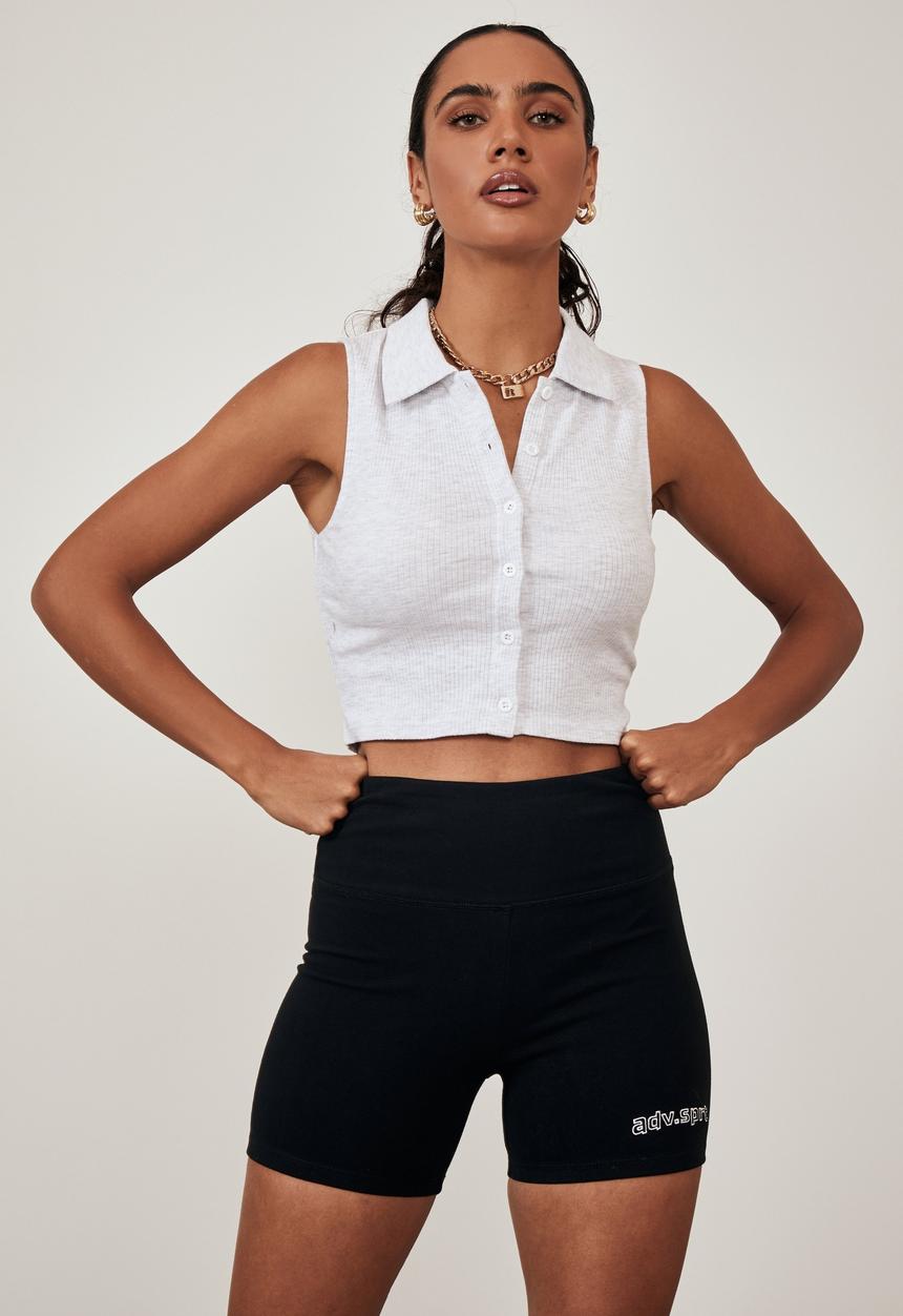 Factorie - Collared tank - silver marle