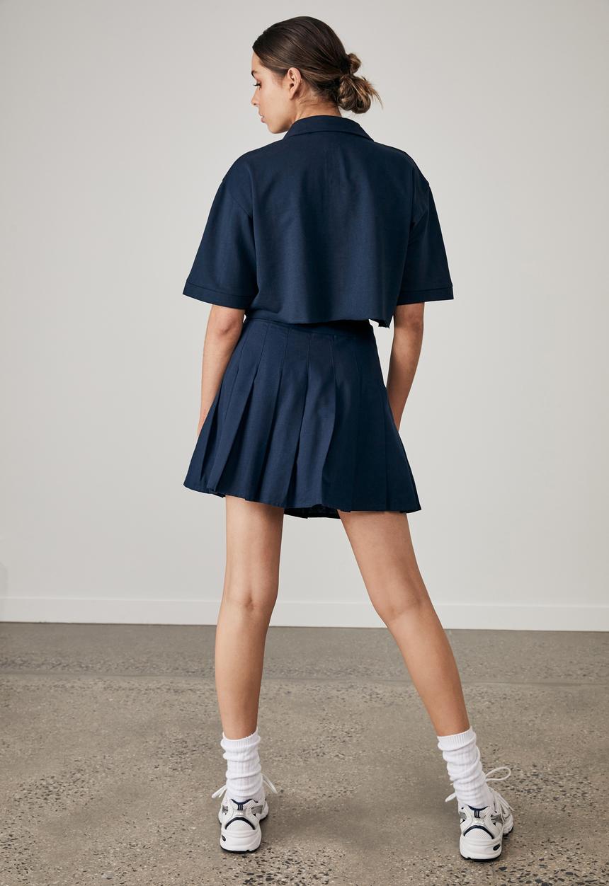 Factorie - Crop polo top - navy blazer