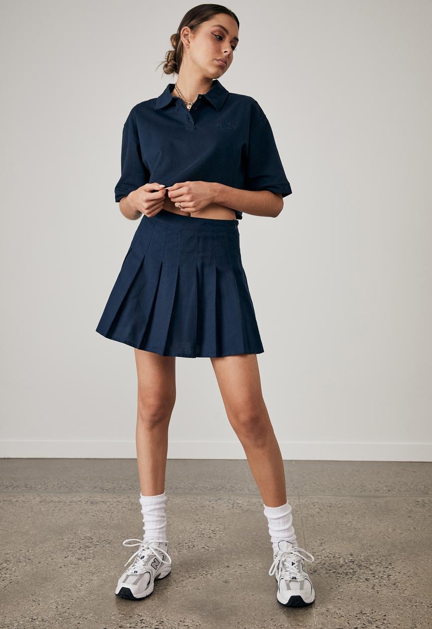 Factorie - Crop polo top - navy blazer