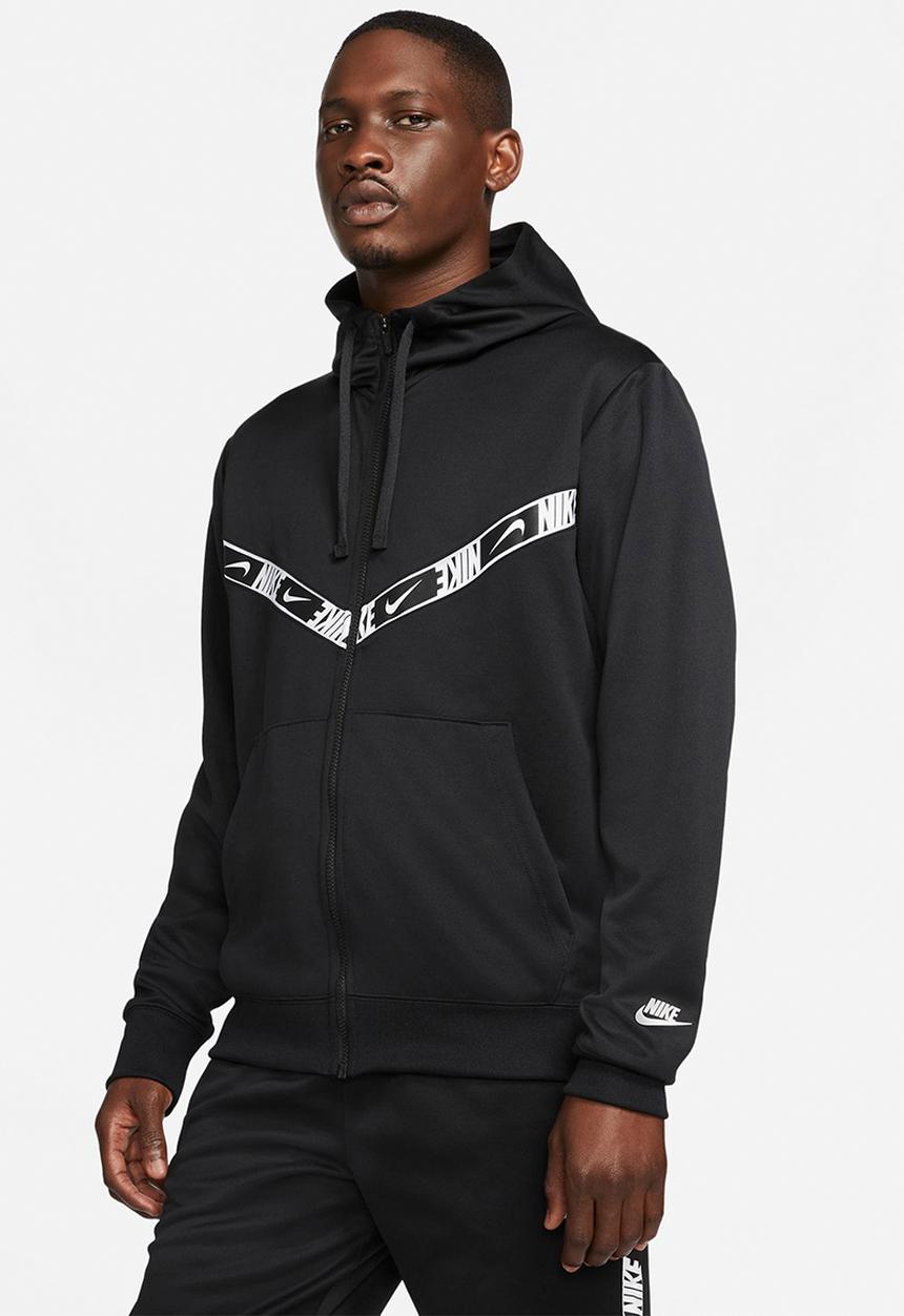 Nike - Nsw repeat pk fz hoodie - black/black/white