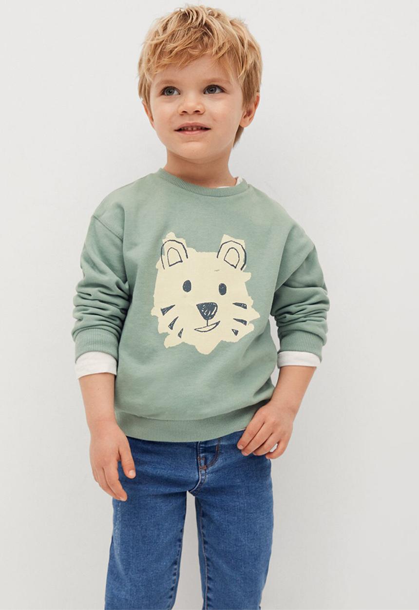 MANGO - Sudadera tigre - green