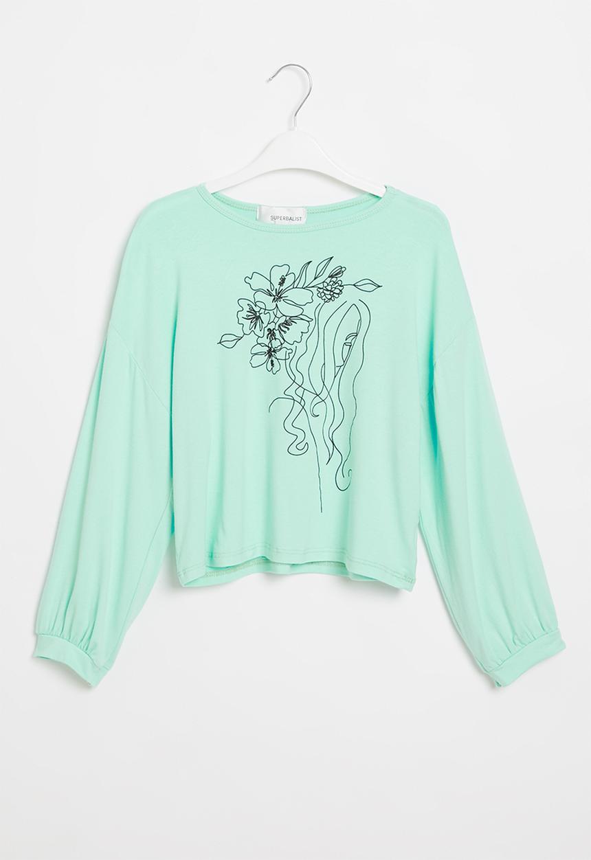 Superbalist - Girls upstyled printed tee - mint