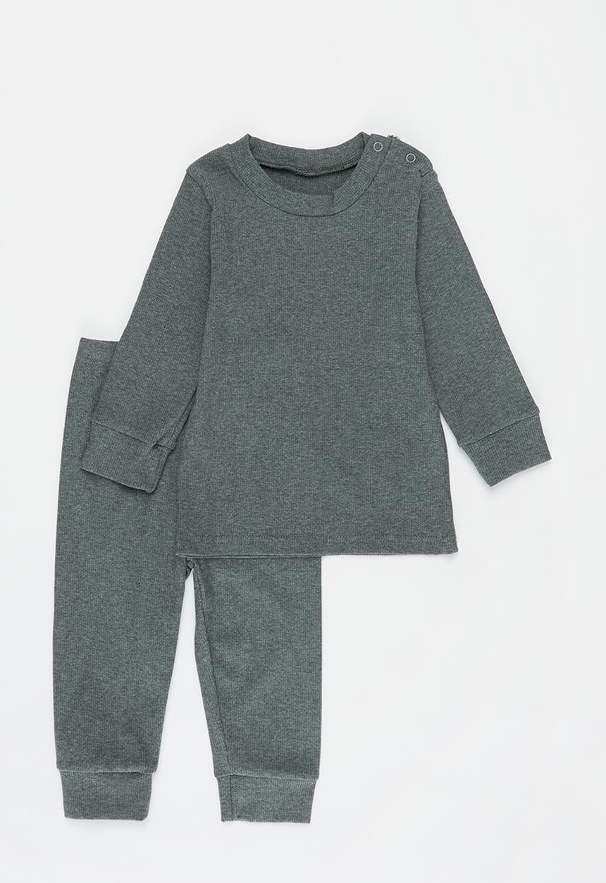 Pop Candy - Baby loungwear top & pants set - charcoal
