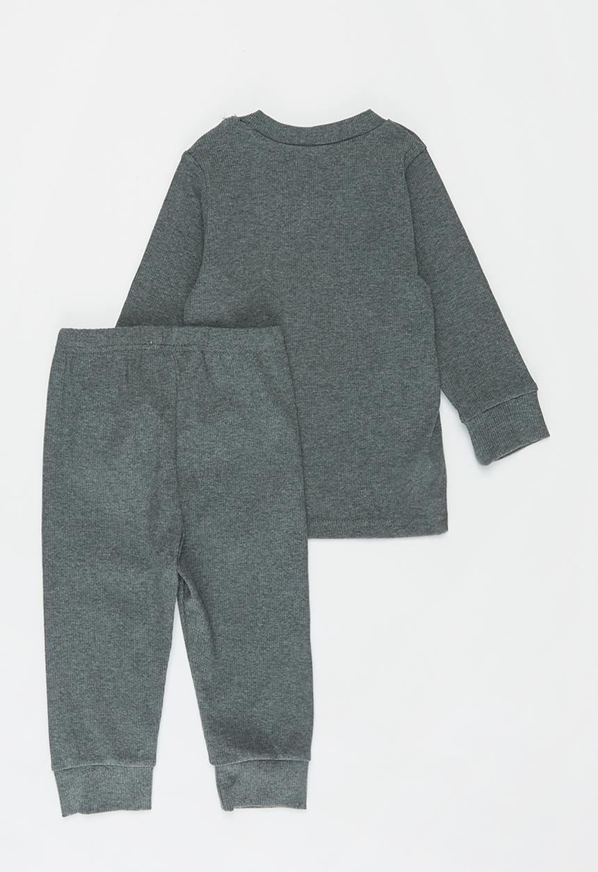 Pop Candy - Baby loungwear top & pants set - charcoal