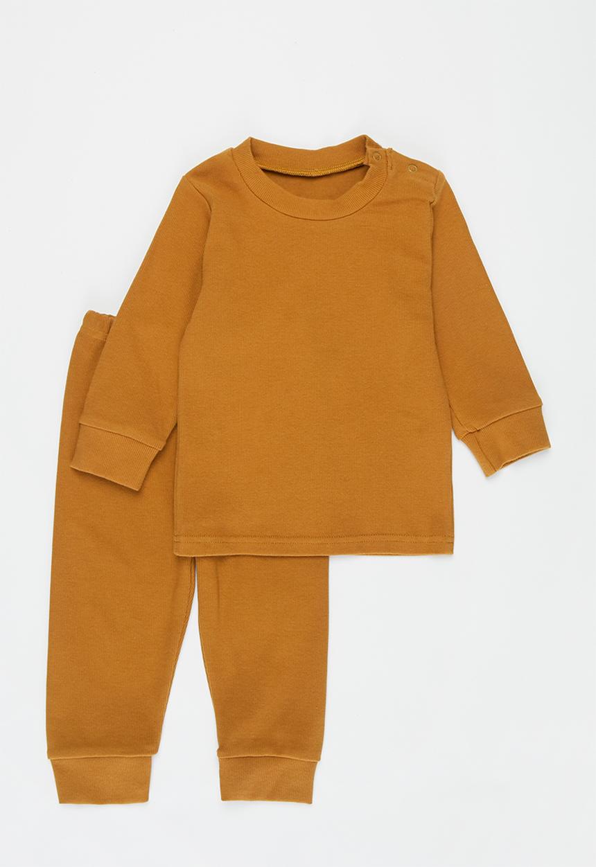 Pop Candy - Baby loungewear top & pants set - brown