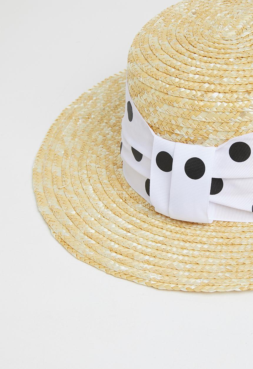 Superbalist - Polka dot sun hat - neutral & white