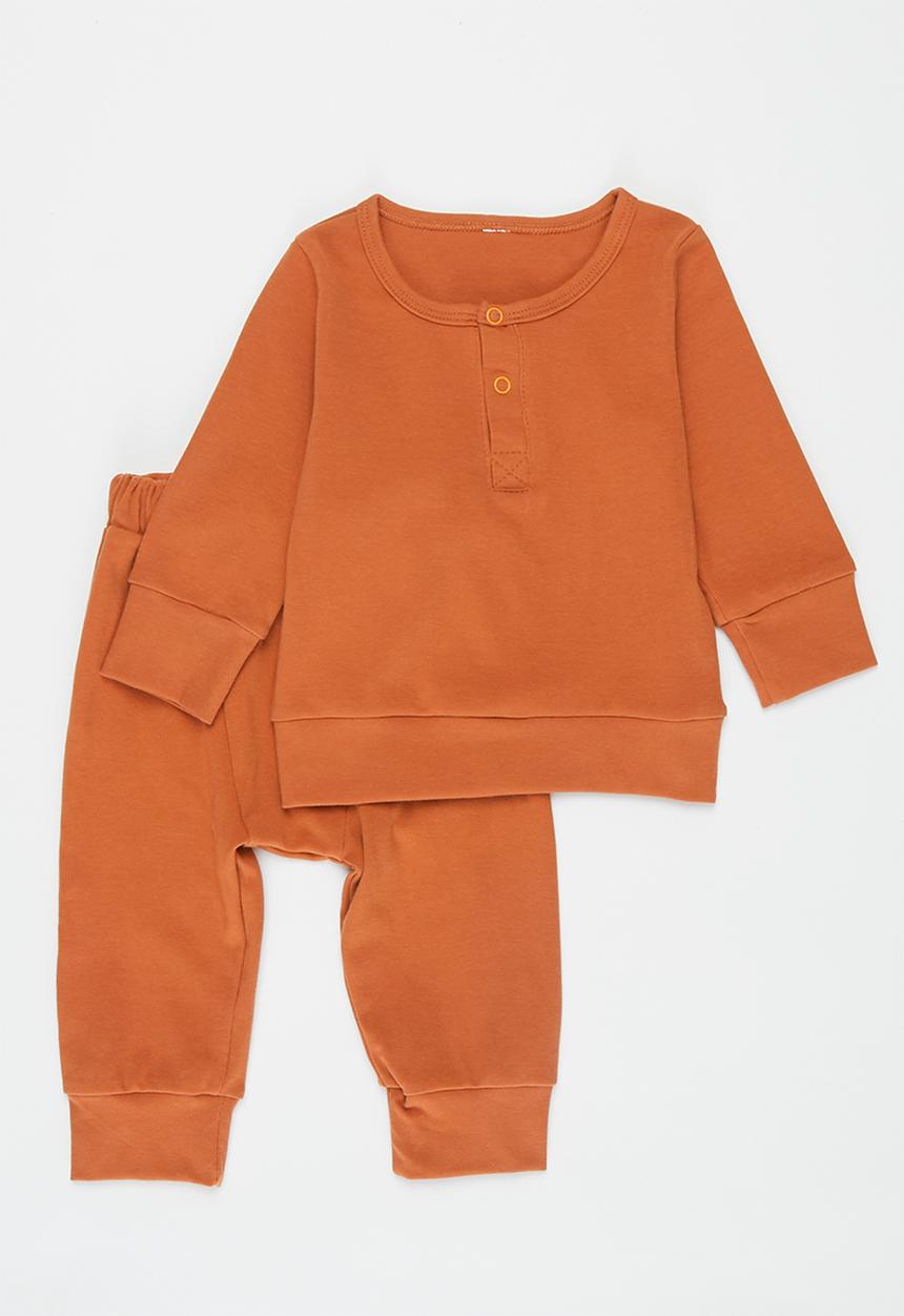 Pop Candy - Baby loungewear top & pants set - orange