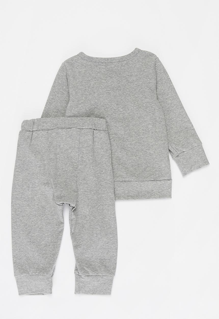 Pop Candy - Baby loungewear top & pants set - grey melange