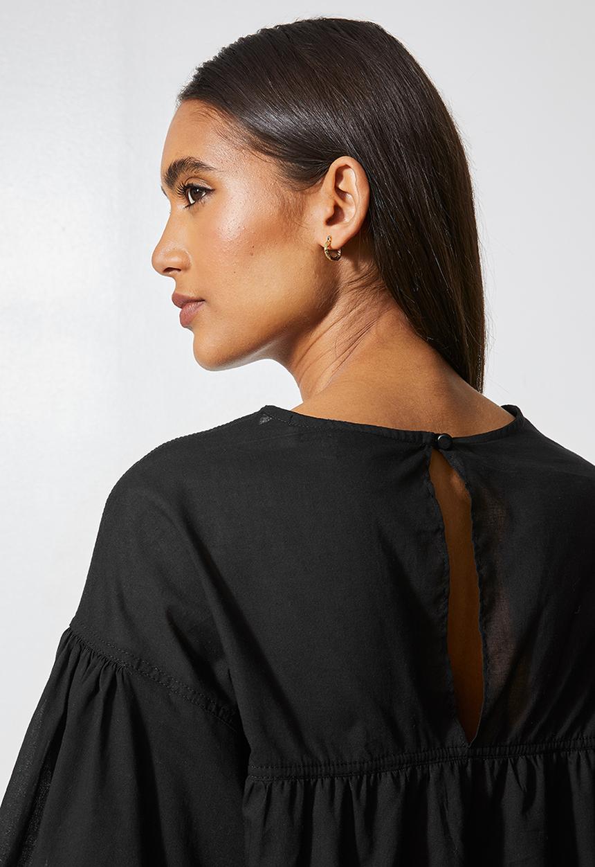 Superbalist - Hi lo cotton shell - black