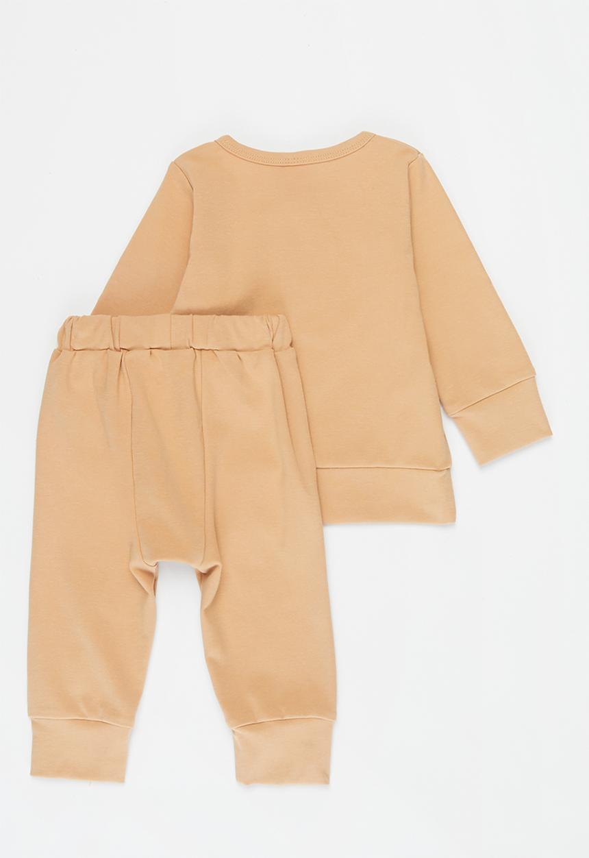 Pop Candy - Baby loungewear top & pants set - beige