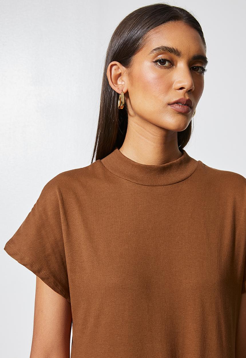 Superbalist - Hi crew tiered dress - tobacco