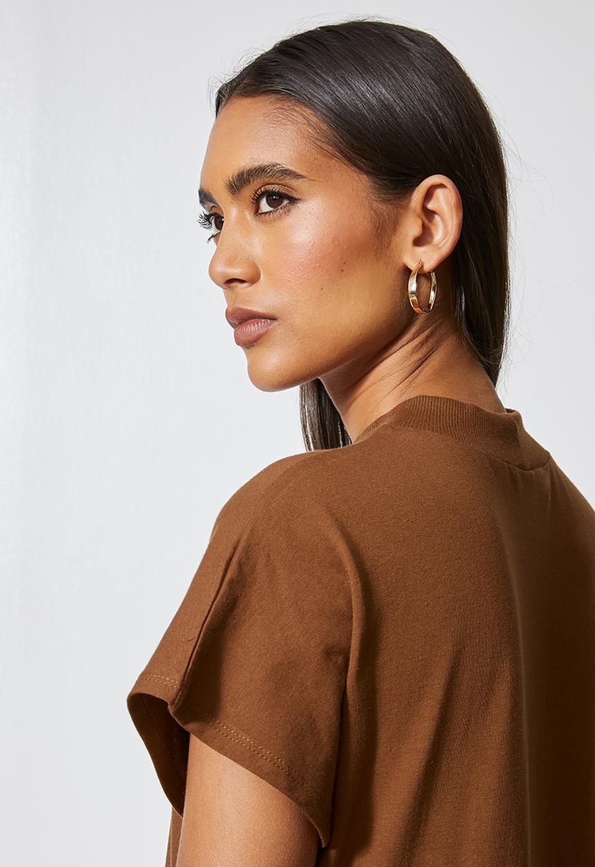 Superbalist - Hi crew tiered dress - tobacco