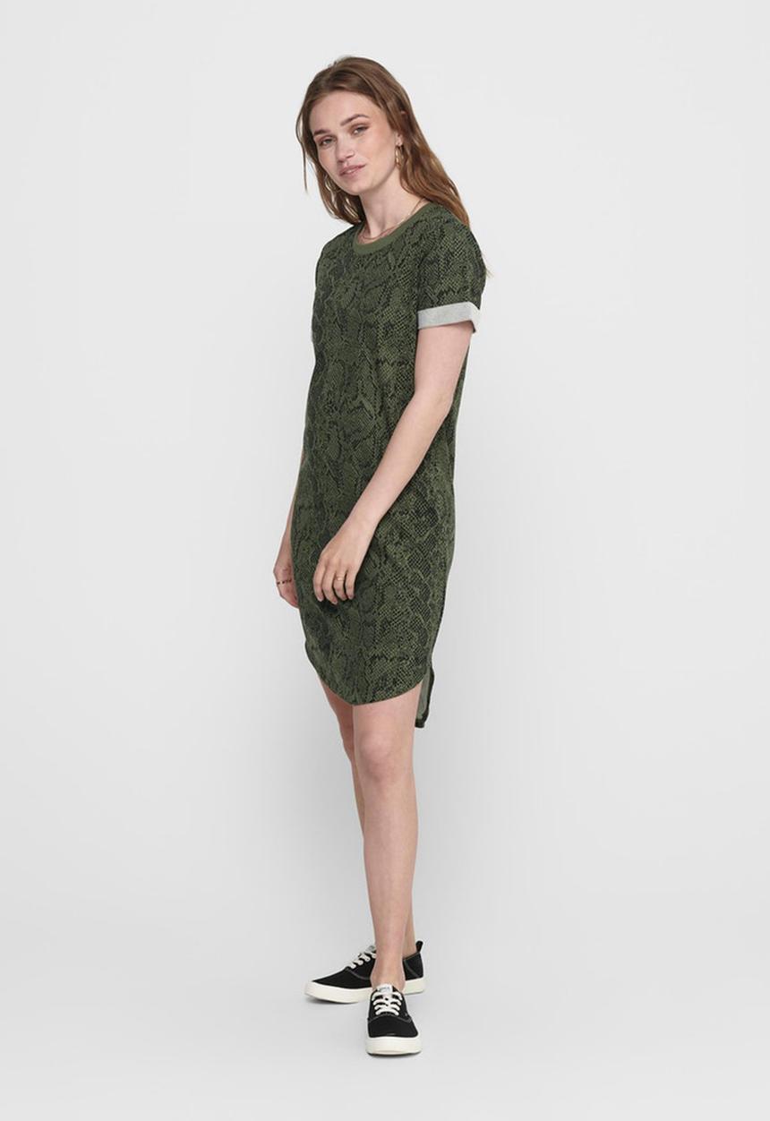 Jacqueline de Yong - Ivy life short sleeve aop dress - kalamata