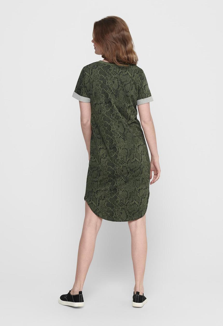 Jacqueline de Yong - Ivy life short sleeve aop dress - kalamata