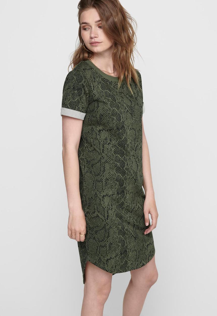 Jacqueline de Yong - Ivy life short sleeve aop dress - kalamata