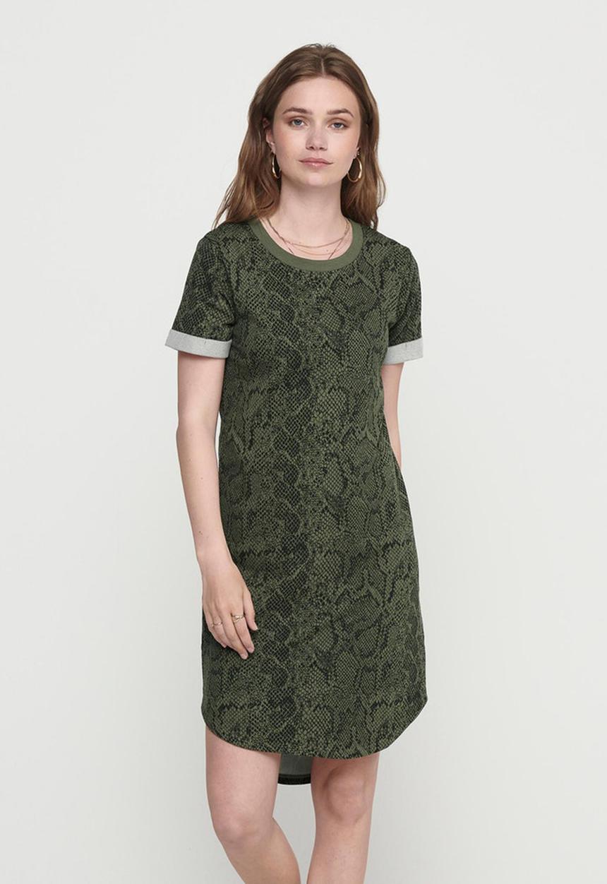 Jacqueline de Yong - Ivy life short sleeve aop dress - kalamata
