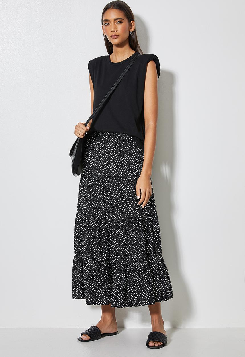 Superbalist - Tiered midi skirt - irregular spot