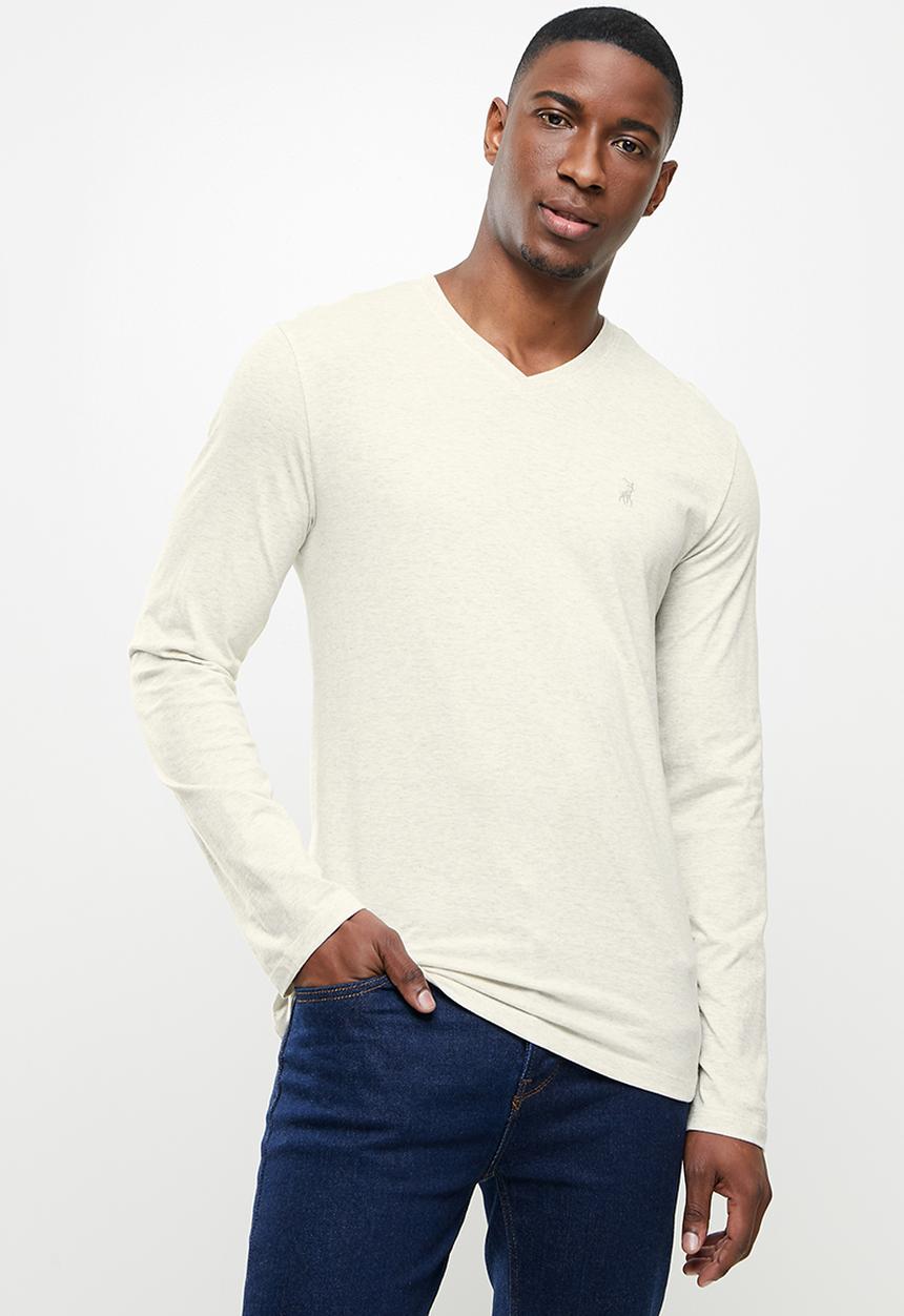 POLO - Peterson  v-neck tee - oatmeal melange