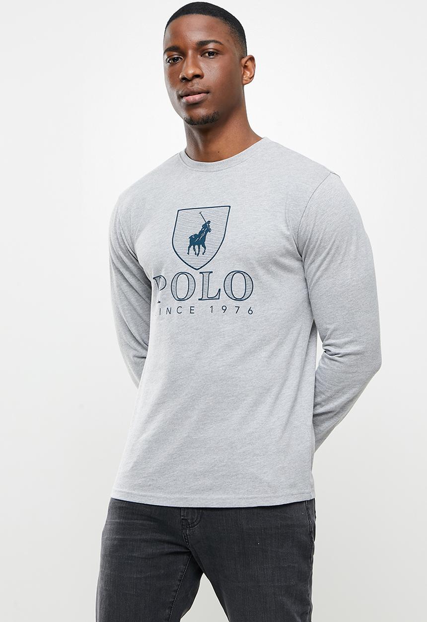 POLO - Cory crest crew neck  tee - grey