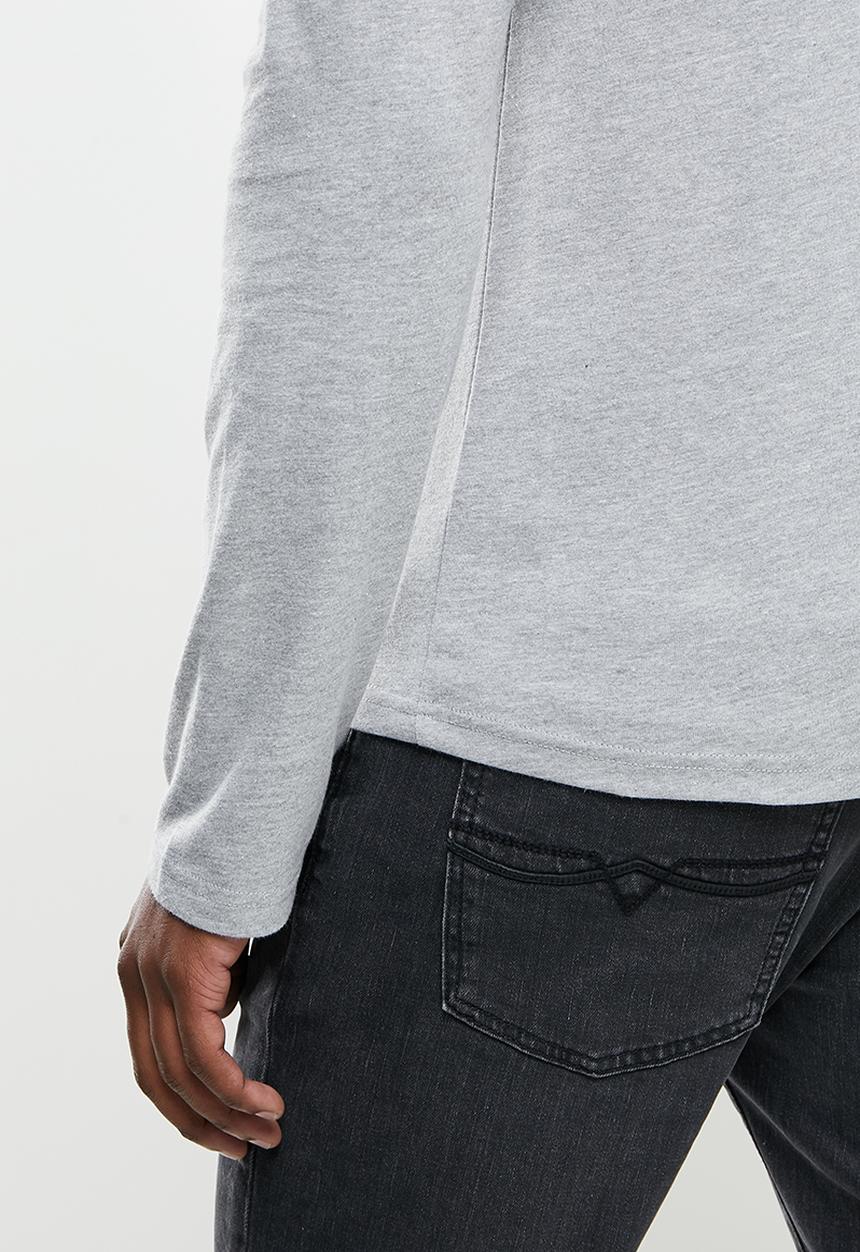 POLO - Cory crest crew neck  tee - grey