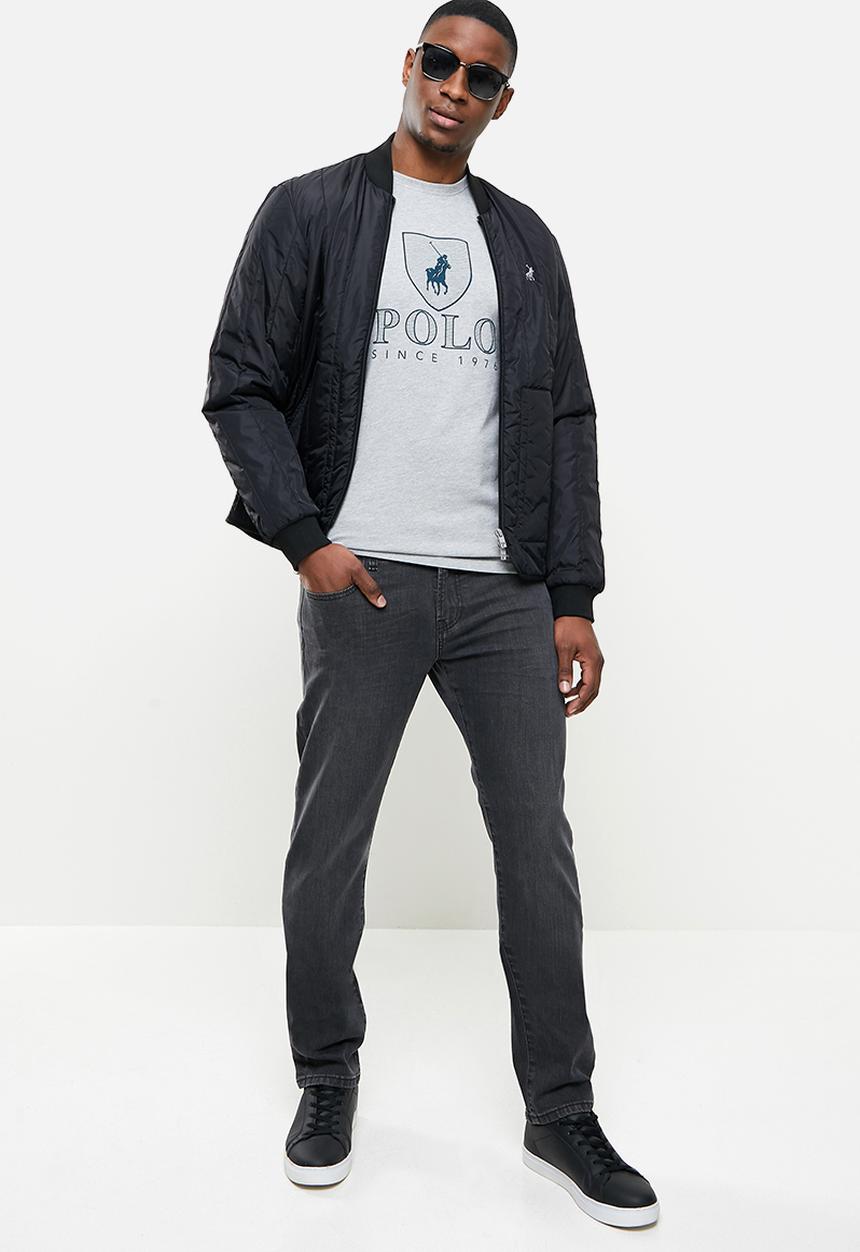 POLO - Cory crest crew neck  tee - grey