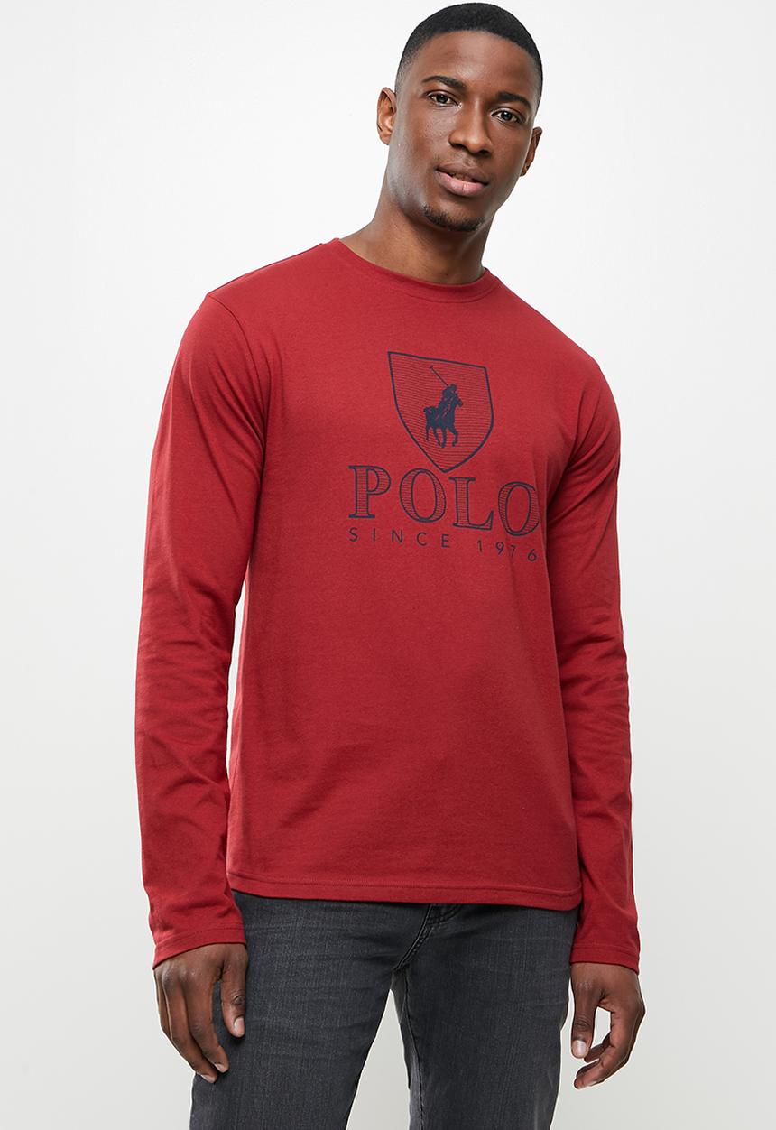 POLO - Cory crest crew neck  tee - crimson