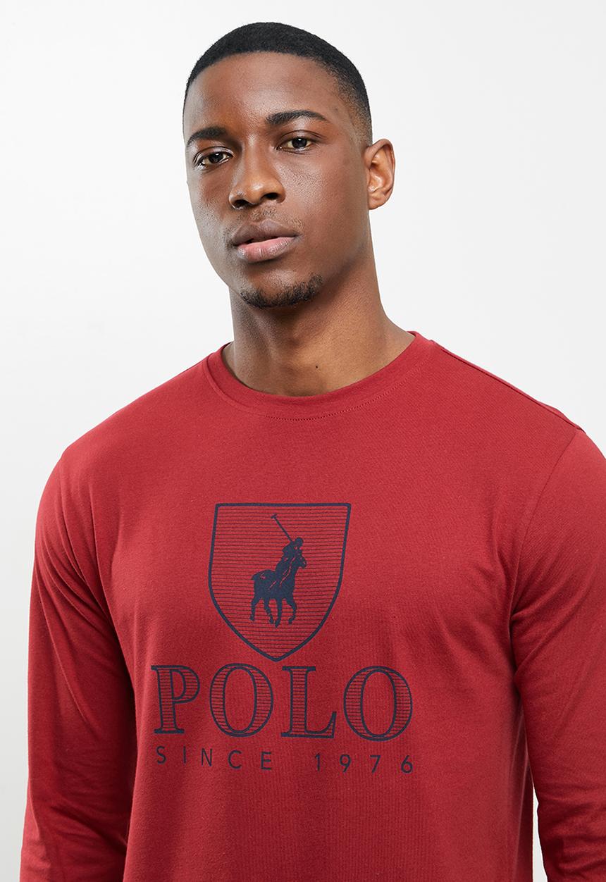 POLO - Cory crest crew neck  tee - crimson
