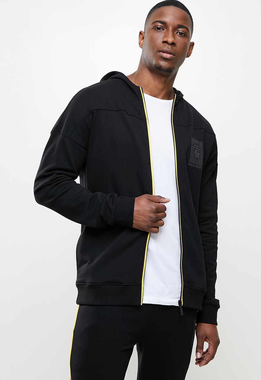 POLO - Faroze zip thru hooded sweat top - black