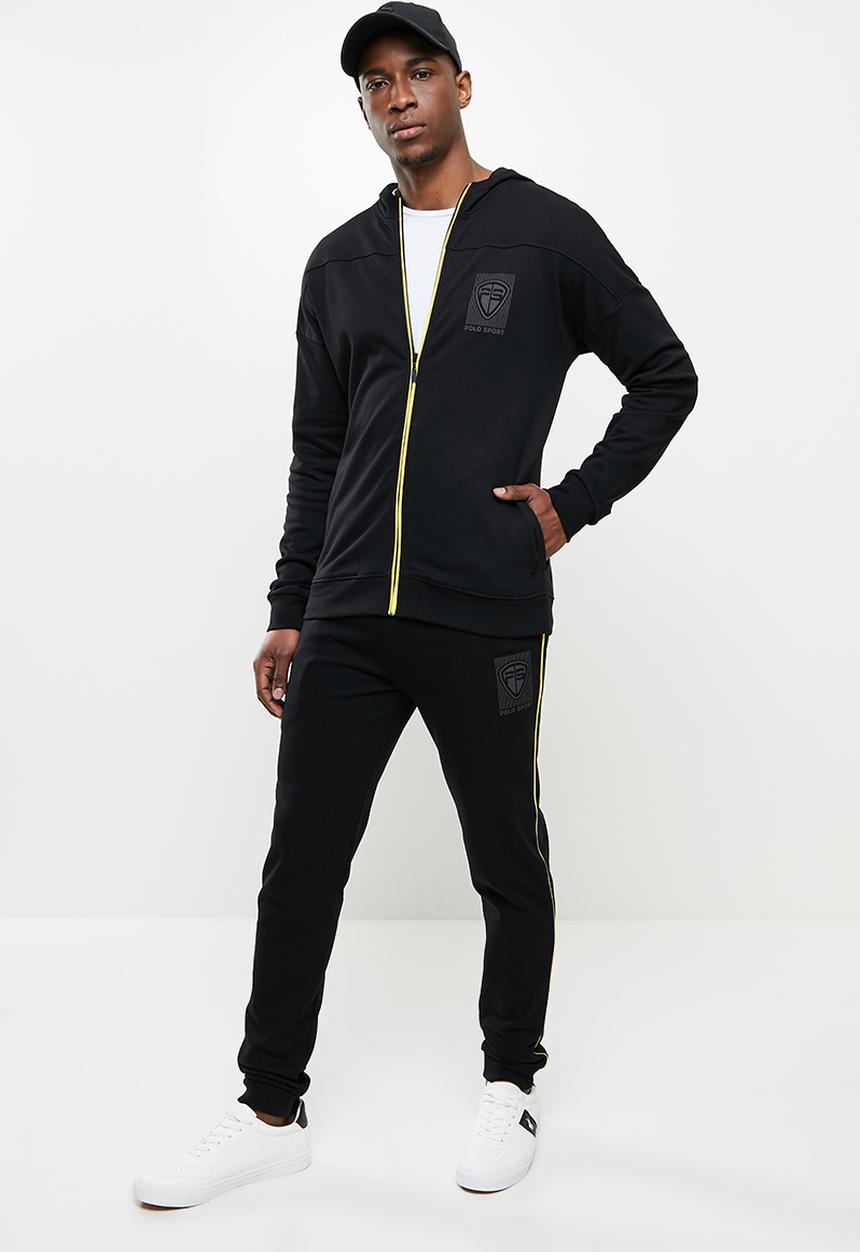 POLO - Faroze zip thru hooded sweat top - black